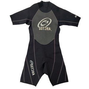Gotcha Wetsuit 2mm Mens S Black Back Zipper Neoprene Scuba Beach Surfing